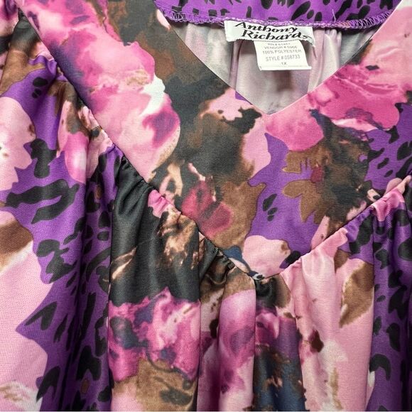 Anthony Richards mumu 💗 EUC 💗 animal &  floral print 💗 1X - Picture 5 of 5